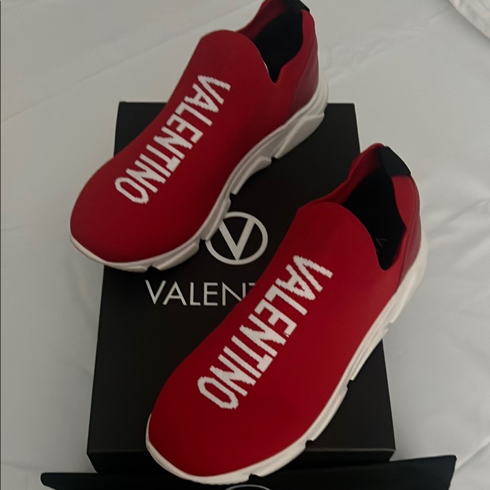 Valentino Bold Red Slip-On Shoes